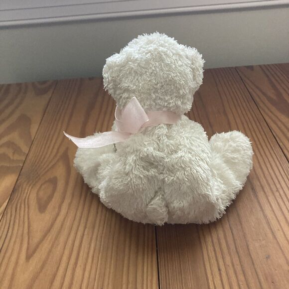 Kellytoy White Polar Bear Plush Beanie Stuffed Animal Pink Bow 9 Inches - Picture 3 of 11